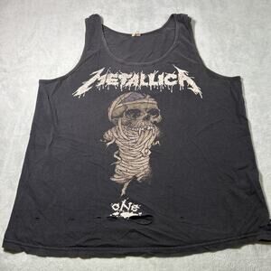 Y2k 2000s Metallica One Tank Top Medium Thrashed Skull Heavy Metal Band Pushead